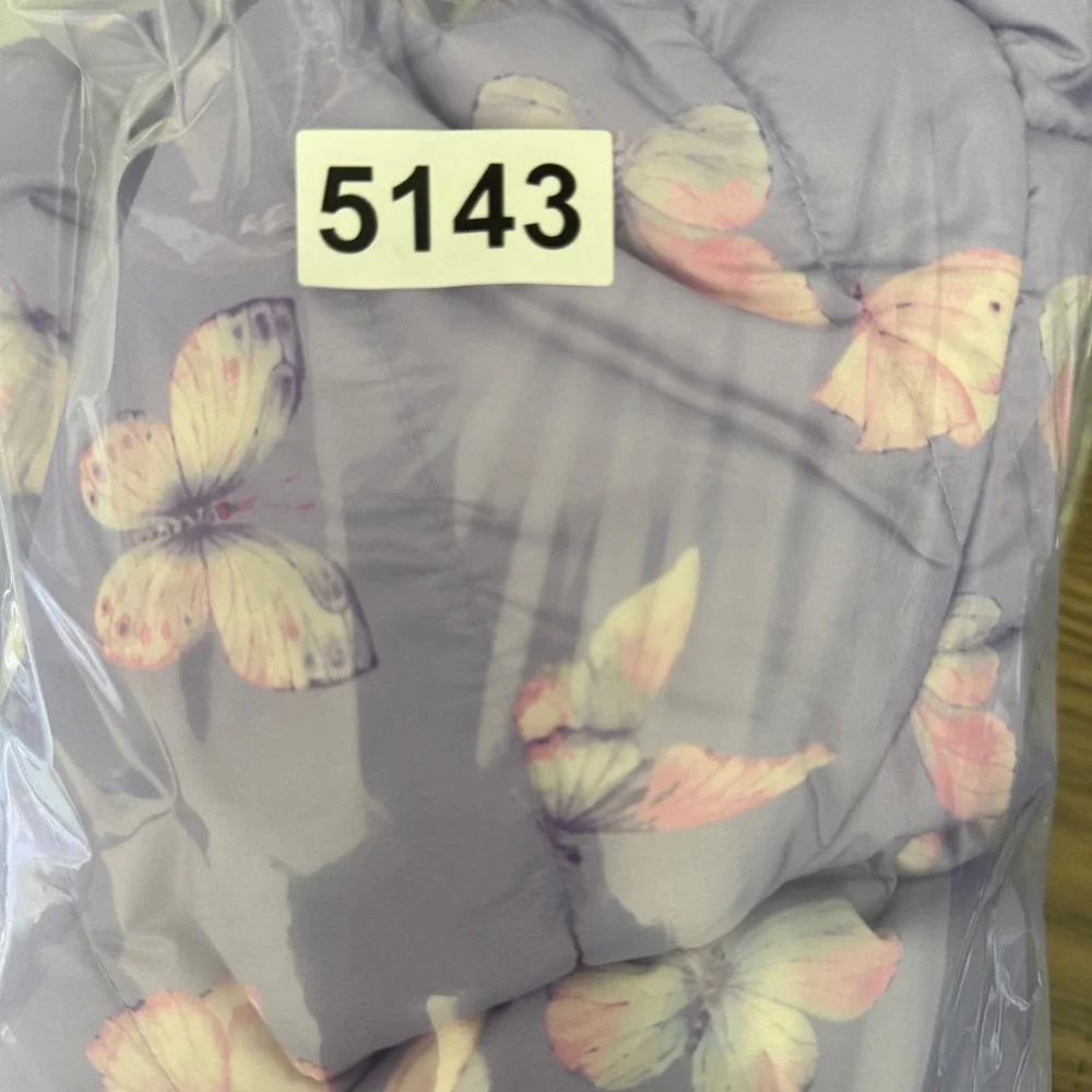 Falls Creek Kids 5T Reversible Puffer Coat Purple Butterfly Sherpa Insulated New